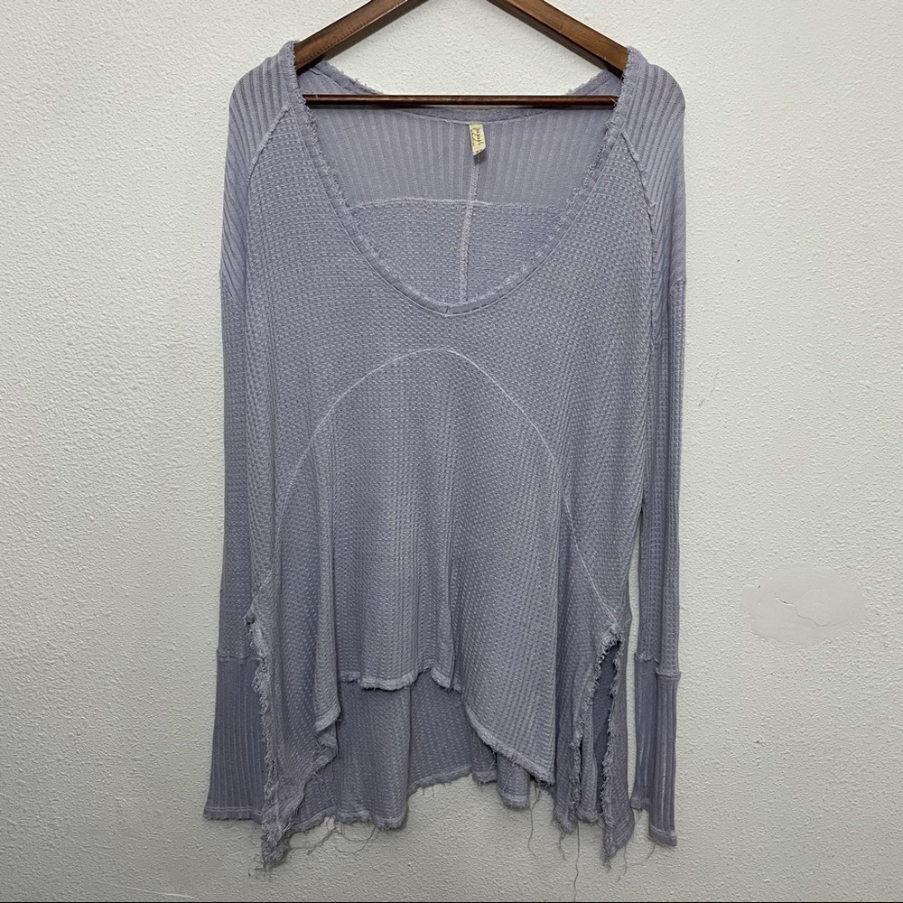 Free People Oversized Scoop Neck Fringe Sweater Small